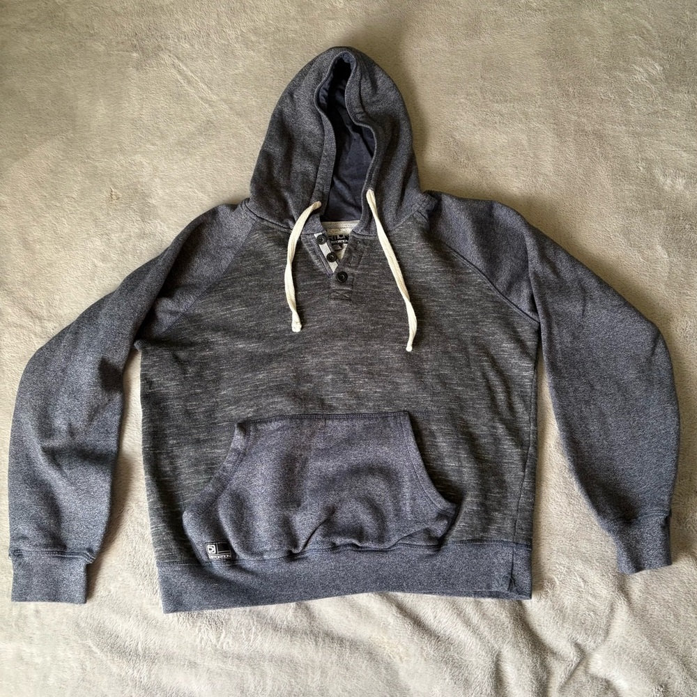 Men's Blue Gray Hoodie Sweatshirt